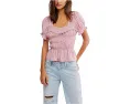 Блуза Free People Adore You с квадратным вырезом и рюшами на коротких рукавах