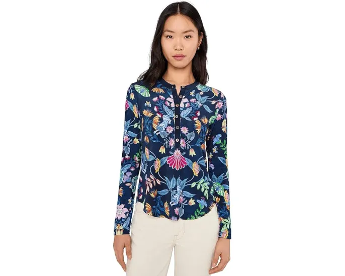 Johnny Was облегающая блузка Elizabeth с длинным рукавом и цветочным принтом