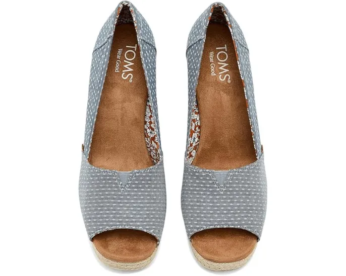 Босоножки TOMS Essential Wedge с открытым носком и плетеной отделкой