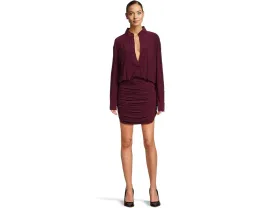 Платье Norma Kamali Boyfriend NK с присборенной юбкой и длинными рукавами