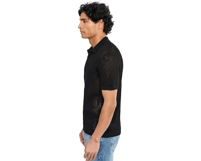 Поло John Varvatos Corso из органического хлопка с ребристыми манжетами