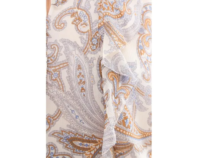 Блуза из жоржета с узором пейсли и оборками Lauren Ralph Lauren