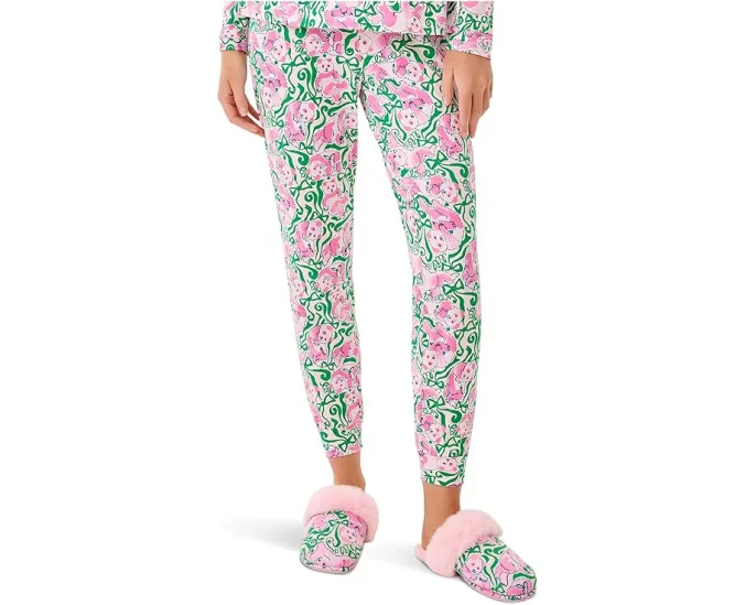 Пижамные штаны Lilly Pulitzer Jeffers с цветочным принтом и манжетами
