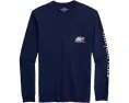 Vineyard Vines Длинная футболка с карманом и новогодним принтом Santa Whale List