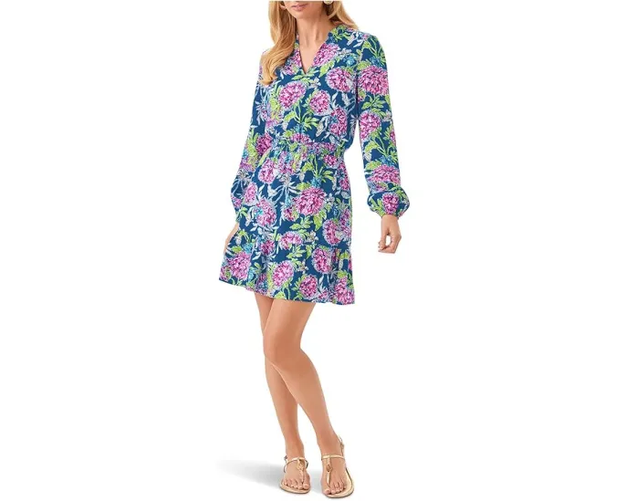 Платье Axton с воротником стойкой и присборенной талией Lilly Pulitzer