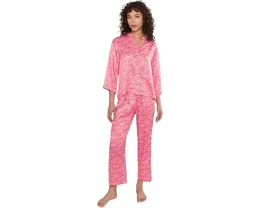 Пижамный набор N by Natori Rhythm из сатина с воротником-стойкой и принтом