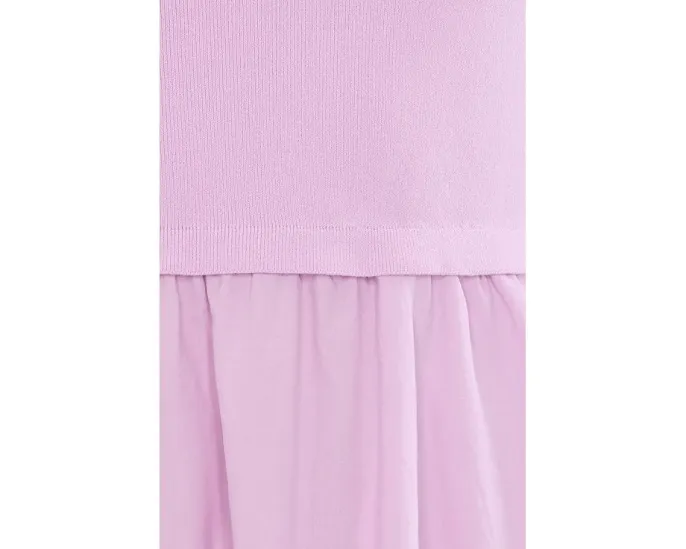 Mixed Media Scoop Neck Dress