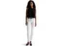 Джинсы Mari Mid-Rise Slim Straight из мягкого стрейч-денима белого цвета AG Jeans