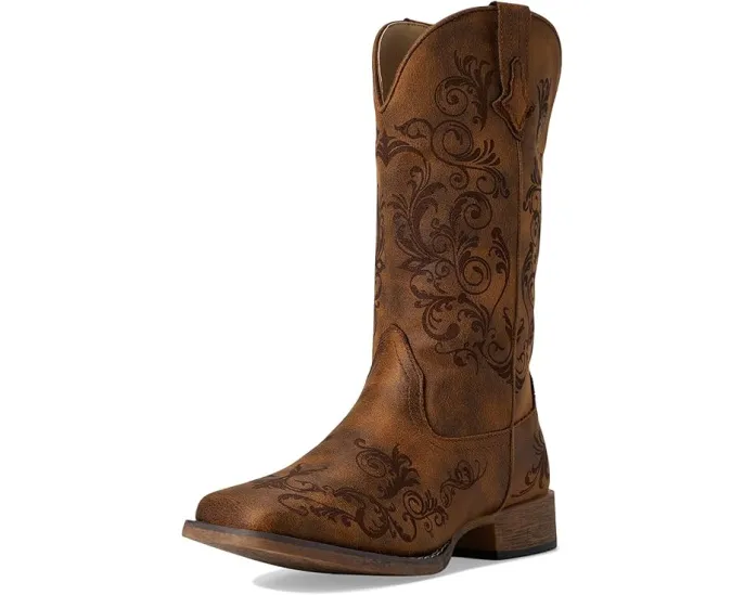 Ковбойские сапоги Roper Bailey Laser с лазерной гравировкой и квадратным носком