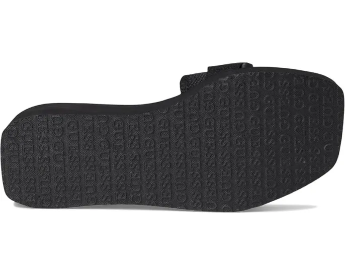 Босоножки GUESS Dellean на платформе с квадратным носком и стразом