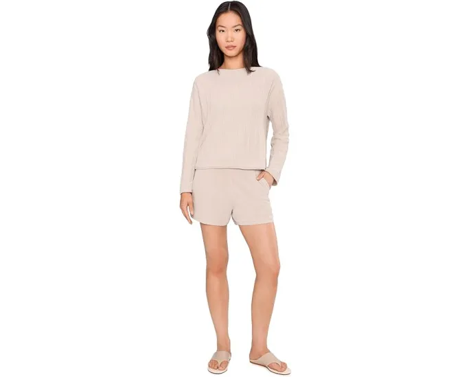 Свитер Barefoot Dreams CozyChic Ultra Lite с канатной вязкой и лодочкой