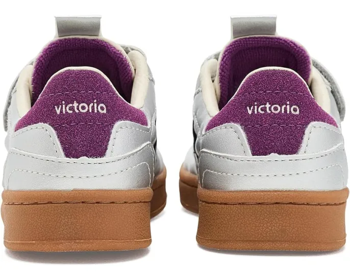 Кроссовки victoria Kids Smash Kids-Pista с серебристым верхом и фиолетовыми деталями