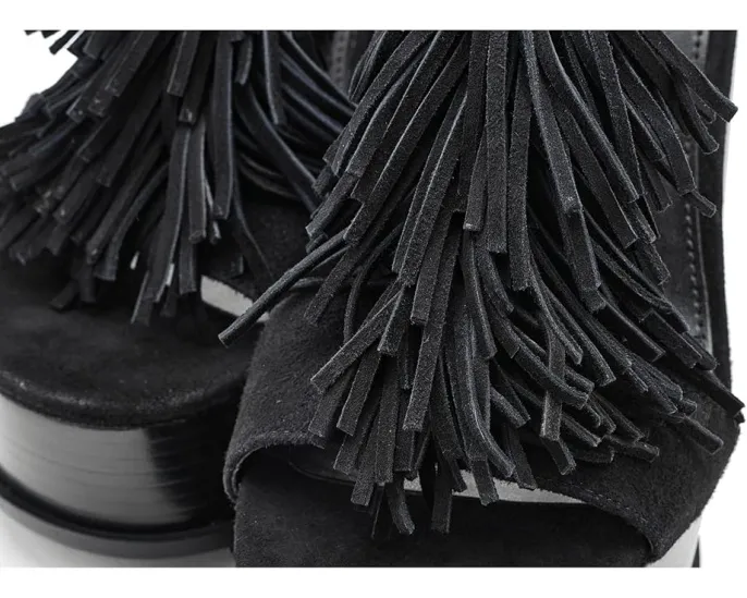 Босоножки Indra Platform Sandals на платформе с бахромой от MICHAEL Michael Kors