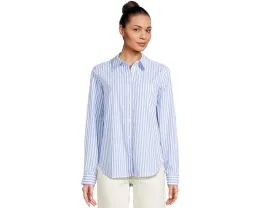 Хлопковая рубашка L.L.Bean Essential Poplin с длинным рукавом и накладным карманом