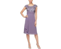Короткое платье Alex Evenings с вышивкой и плиссированной талией