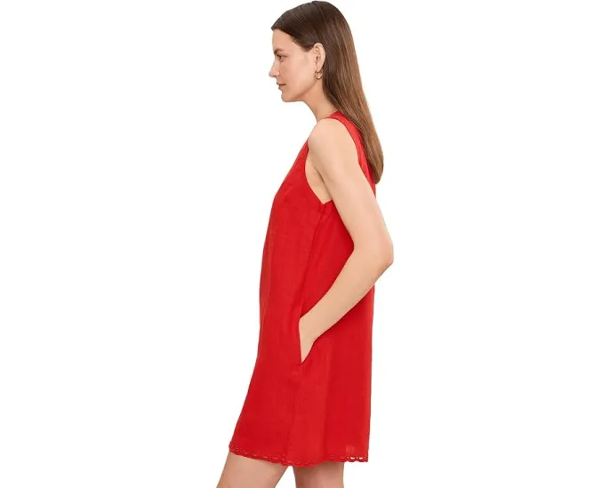 Мини-платье Embroidered Shift Madewell из 100% льна с вышивкой