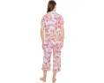 Short Sleeve Notch Top & Capri Pajama Set