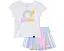Комплект adidas Kids из плиссированной футболки и юбки-шорт с оборкой