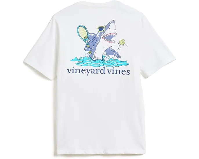 Футболка Vineyard Vines Shark Tennis с коротким рукавом для детей