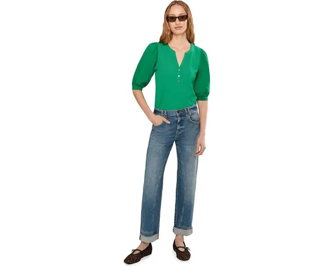 Топ Ronson Knit Top от Lilly Pulitzer с манжетами-буфами и застежкой на пуговицах