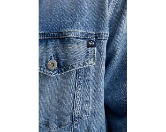 Джинсовая куртка AG Jeans Dart Classic Trucker из мягкого денима