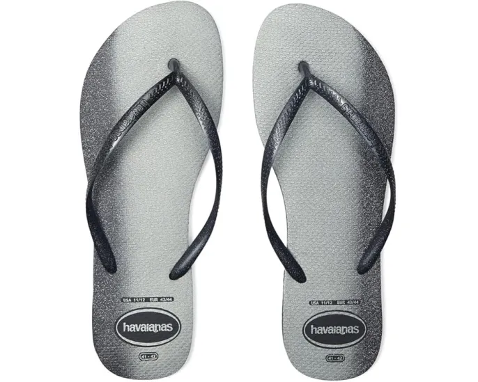 Глянцевые шлепанцы Havaianas Slim Gloss с блестками