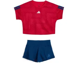 Детский комплект adidas Kids с топом и юбкой-шортами в футбольном стиле