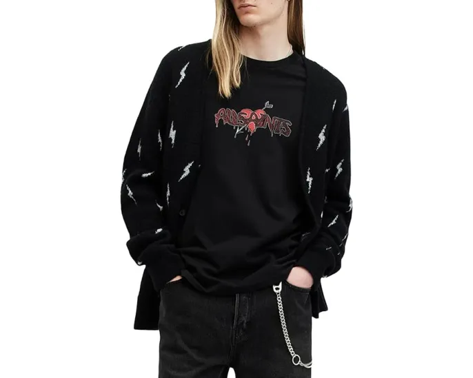 Футболка AllSaints Bereft с коротким рукавом и кожаной подкладкой