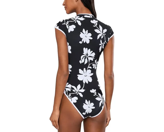 Купальник Seafolly Mayflower с рукавом летучая мышь и застежкой-молнией
