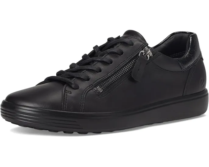 Кроссовки ECCO Soft 7 Side Zip Lace с боковой молнией и кожаным верхом