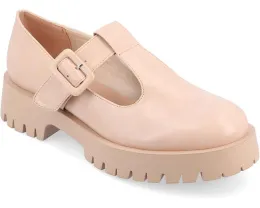 Балетки Suvi на устойчивом каблуке с Т-образным ремешком Journee Collection