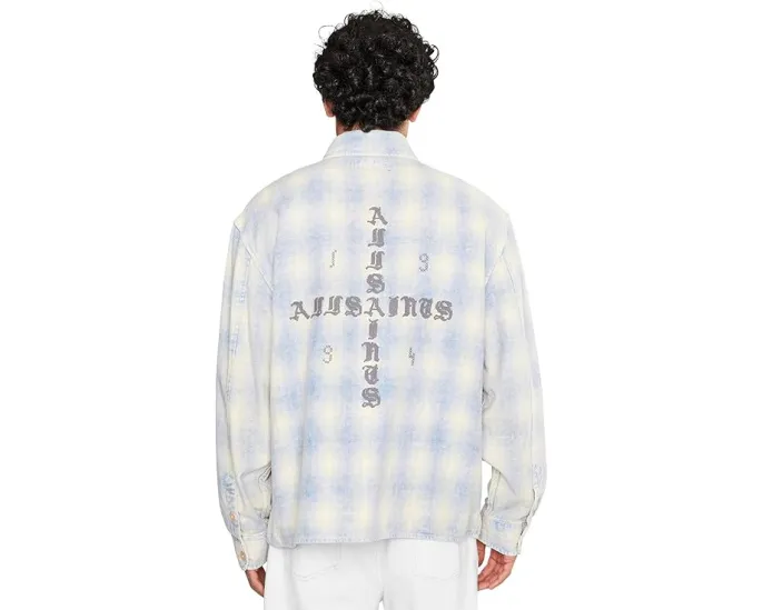 Рубашка AllSaints Santos с длинным рукавом и клетчатым принтом
