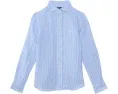 Рубашка Polo Ralph Lauren Kids из льна в полоску с длинным рукавом