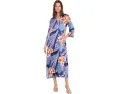 Кафтан Natori Magnolia Printed Satin Mandarin Caftan из сатина с принтом