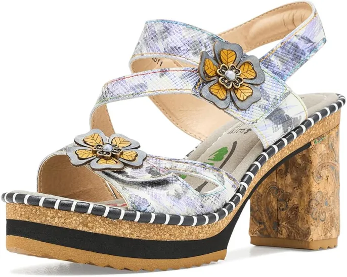 L'Artiste by Spring Step Сандалии Escapartist с ромбовидным плетением и массивным каблуком