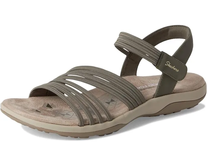 Водостойкие сандалии Skechers Reggae Slim Coffee Run с технологией Stretch Fit и стелькой Memory Foam