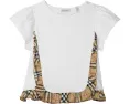 Burberry Kids Футболка Roxy с рюшами для детей из хлопка с эластаном