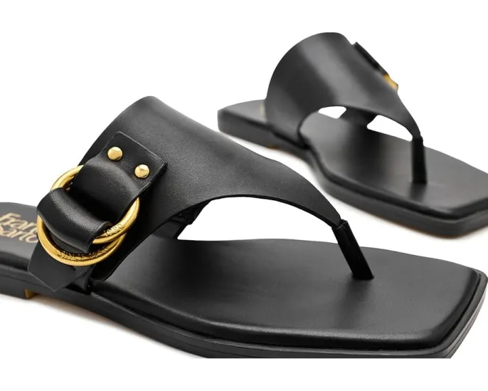 Сандалии Franco Sarto L-Mavie2 на плоской подошве с плетением и регулируемой пряжкой