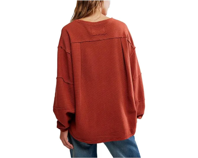 Free People футболка We The Free Total Eclipse оверсайз с рубчиком