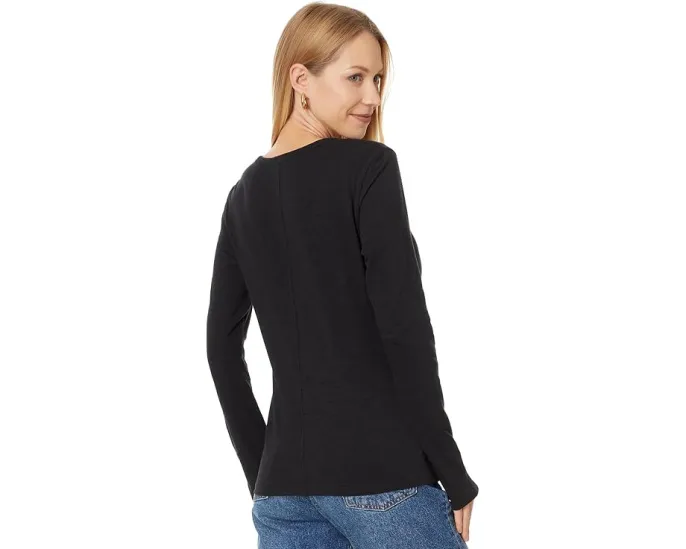 Lilla P Long Sleeve Crewneck из хлопка с прямым подолом