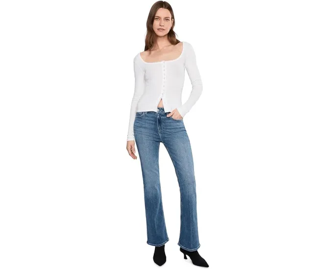 Джинсы High-Rise Laurel Canyon Petite от Paige в цвете Monaco Mist
