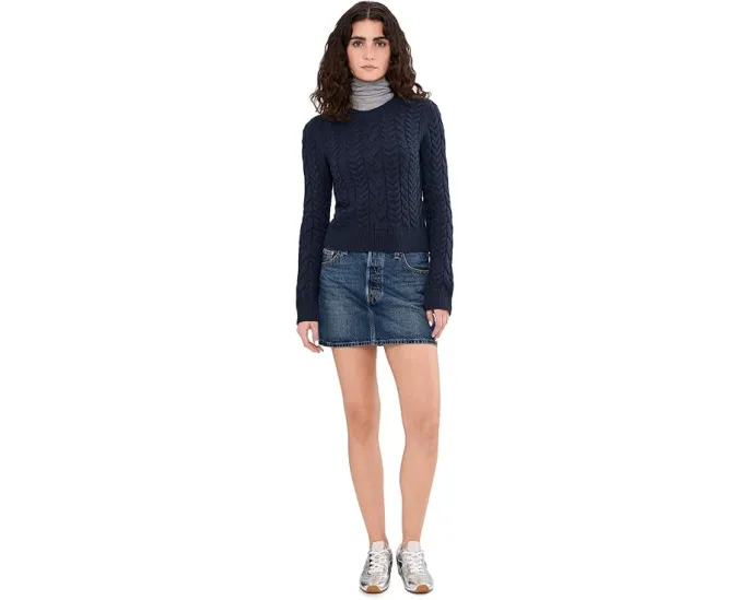 Splendid свитер Annabella Cable Sweater с кабельной вязкой и круглой горловиной