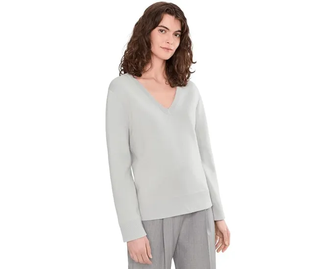 Свитер Vince с V-образным вырезом из двойного хлопка и кашемира