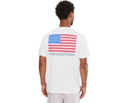 Футболка Vineyard Vines Whale US Flag с карманом и принтом кита