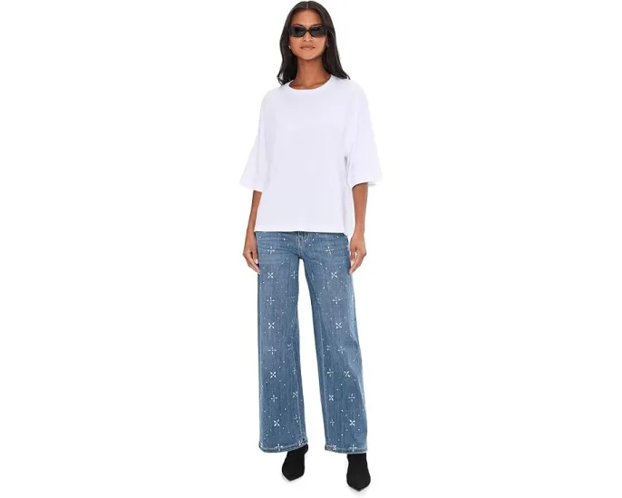 Широкие джинсы Liverpool Los Angeles Luxe Stride 76 см с кристаллами