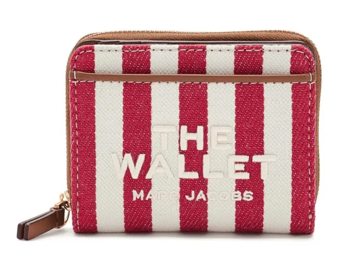Компактный кошелёк Marc Jacobs из полосатого холста