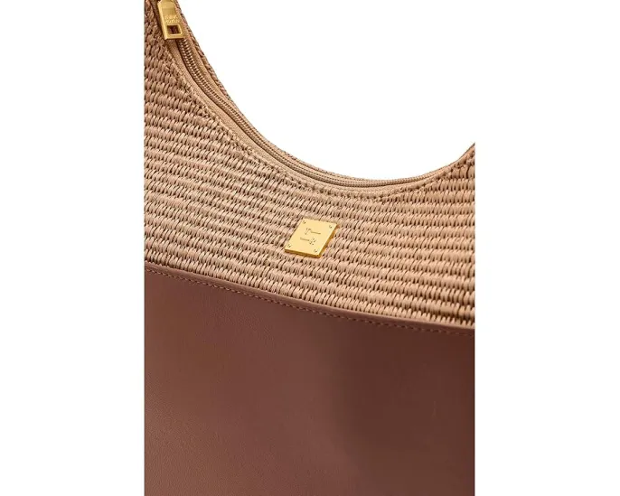THINK ROYLN Большая сумка-хобо Seaside Satchel из рафии и кожи с двумя ремнями