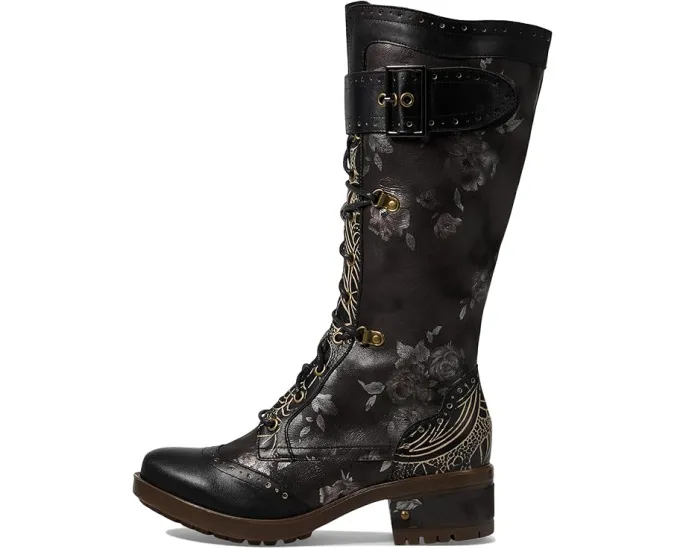 Ботинки Kisha-Boss до середины икры с миндалевидным носком и шнуровкой