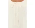Chalk Mark A Line Flare Linen Dress in Beige