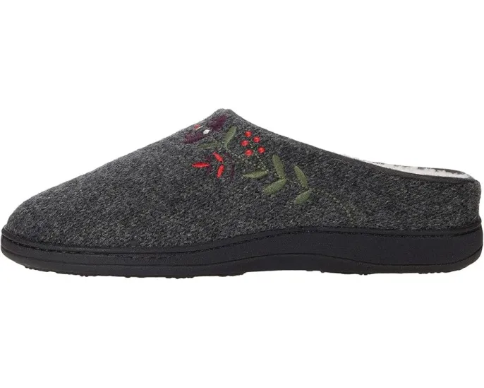 Тапочки Acorn Flora Hoodback с искусственной шерстью и подошвой для дома и улицы